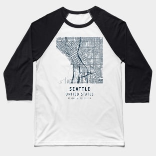 seattle simple map Baseball T-Shirt